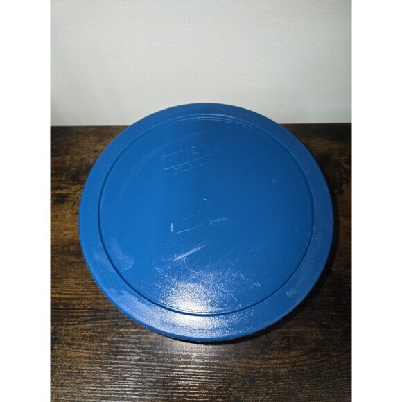 Vintage Pyrex Round‎ Glass Bowl with Lid Blue Floral Pattern 7201 - Picture 6 of 6